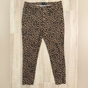 J. Crew High Rise Skinny Cheetah Leopard Animal Print Pants Size 33 or 16